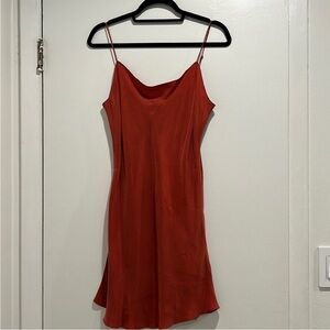 NWT Jcrew Gwen cupro mini slip dress in Wildfire Orange 4 (BI679)